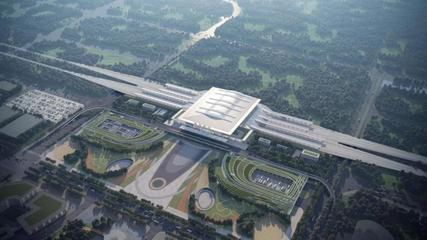 常益长铁路益阳南站整体亮相 数字技术与建筑美学的交融